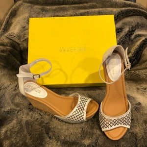 Kenneth Cole Reaction White Leather Wedge